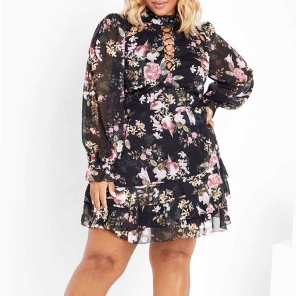 Floral Black Dress
